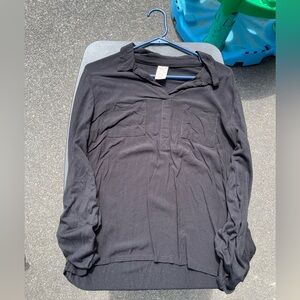 Faded Glory Black Blouse Long Sleeve